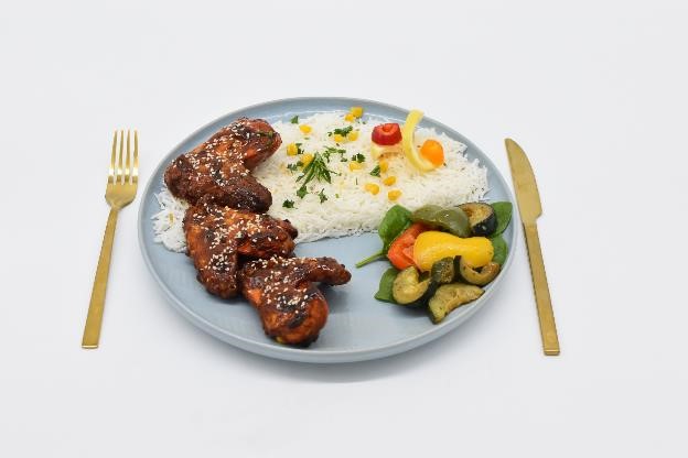 Diet Fuels - Korean BBQ Wings With White Basmati Rice & Mediterranean Veg - Meal